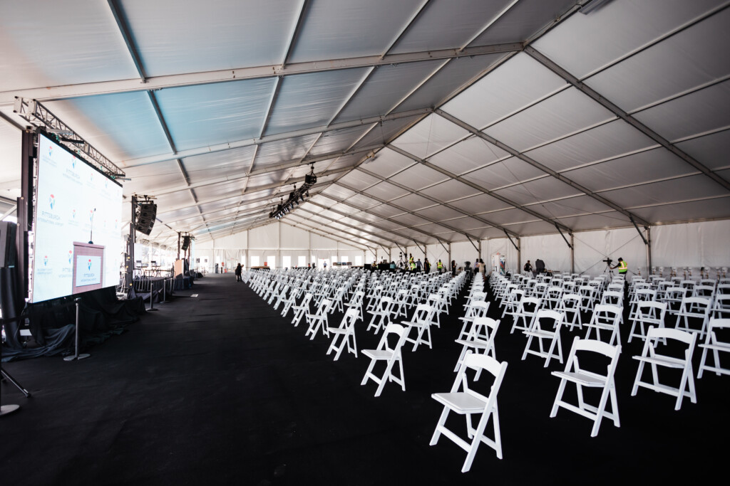 Inside of event tent